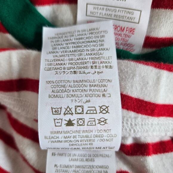 Mini Boden Pajamas Kids 10 Red White Striped PJ Set Christmas Shirt Pants Cotton - Picture 4 of 4